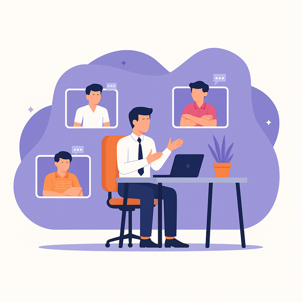 People working